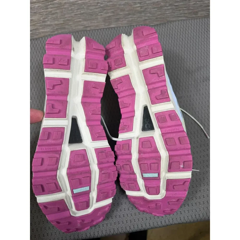 On Shoes Womens Size 11 White Pink Yellow Mesh Running CloudTec Road Sneakers